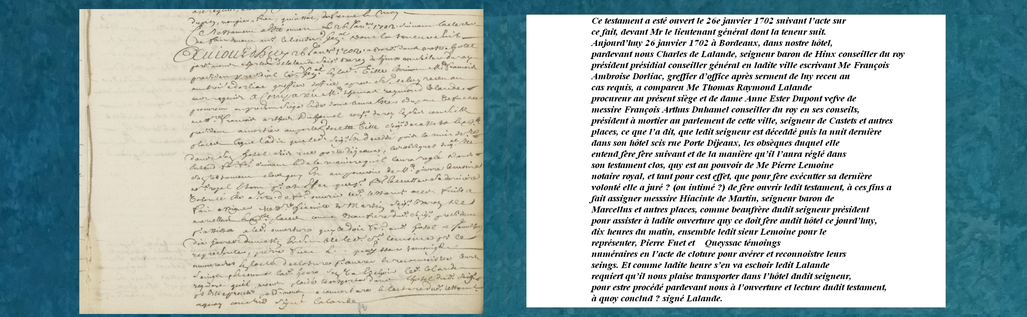 Demande ouverture du testament