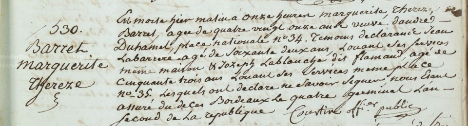 Acte de décès d'Anne