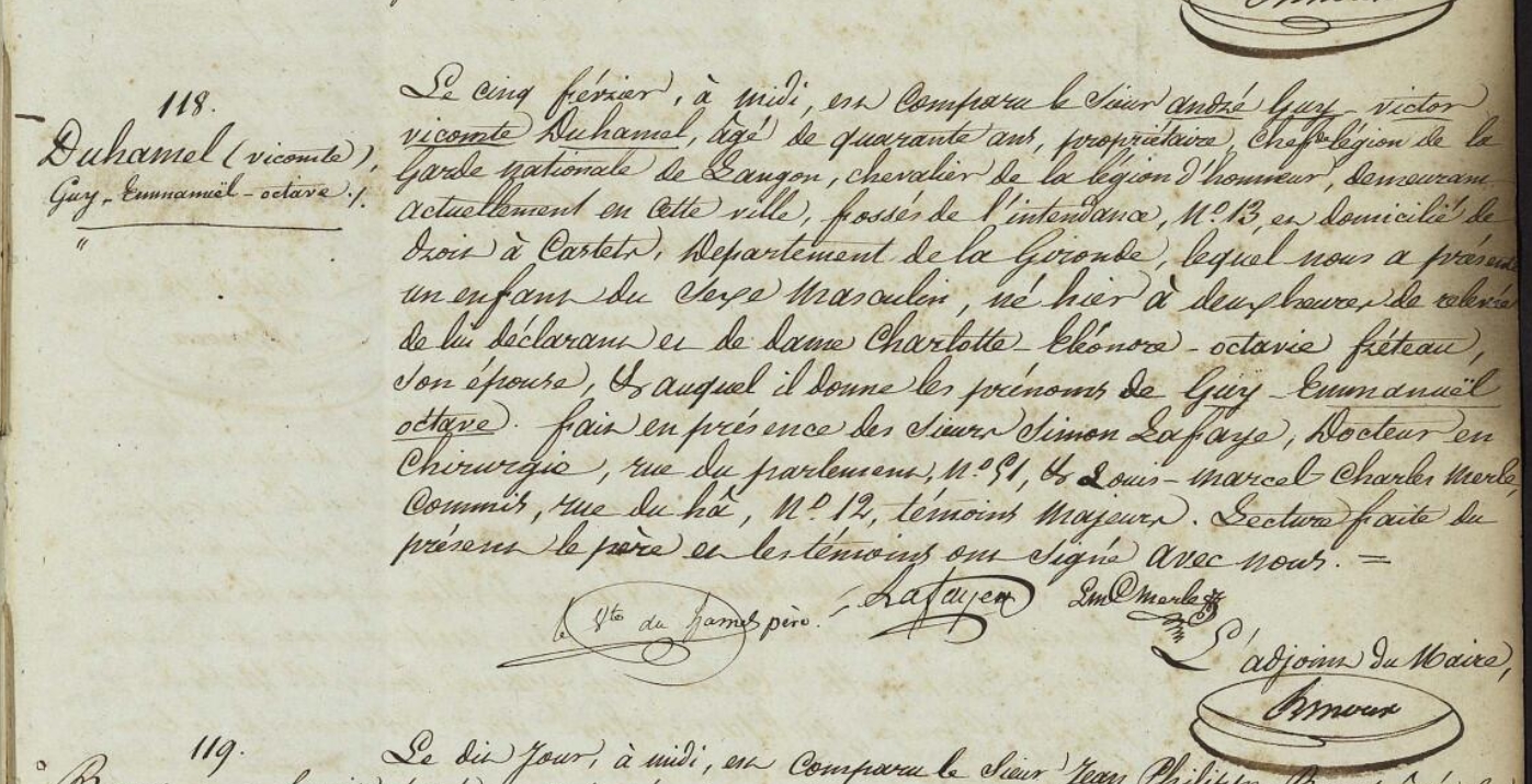 acte naissance de Fernand