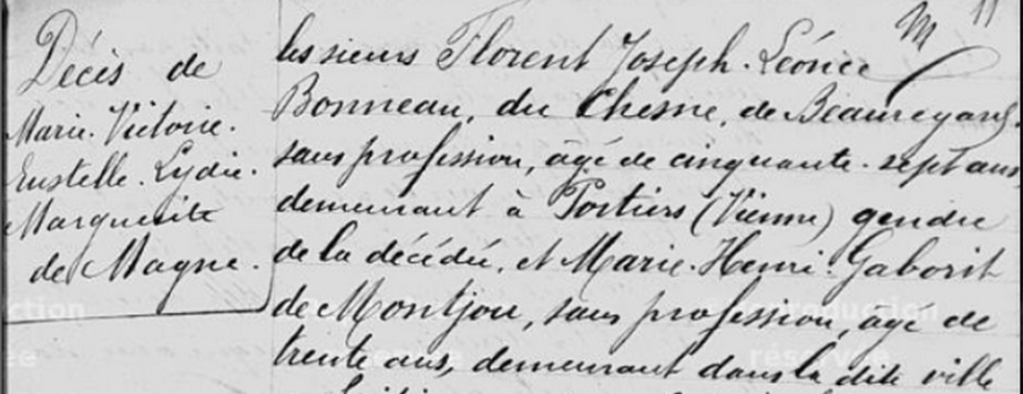 Acte de décès d'Estelle