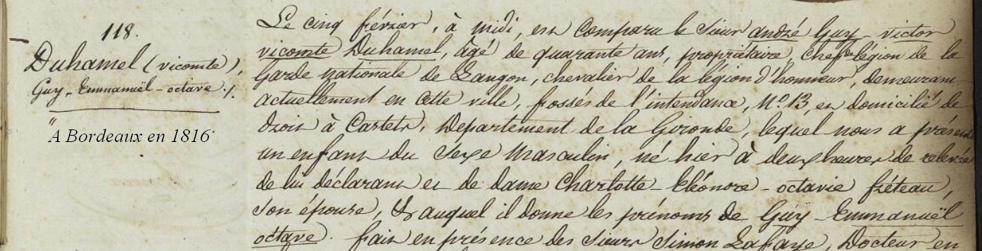 Acte de naissance d'emmanuel