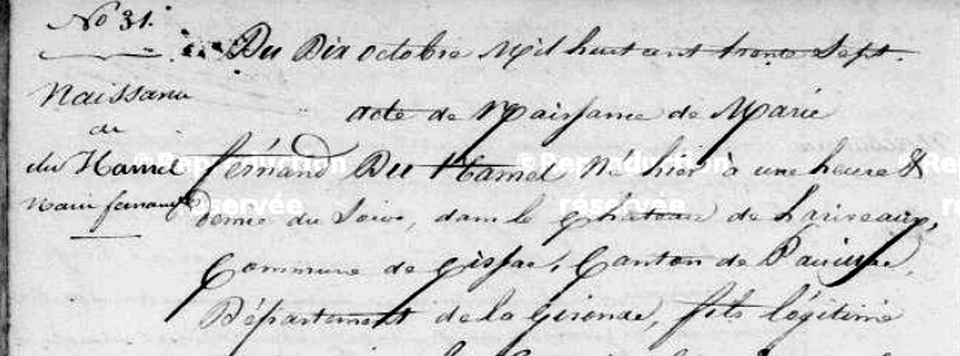 Acte de naissance de Fernand