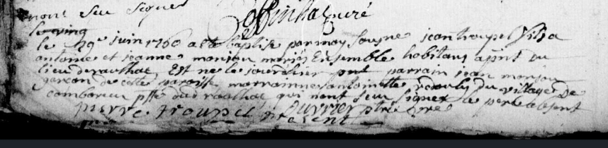 Acte de naissannce de Jean Troupel