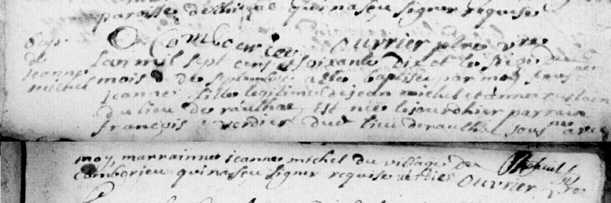 Acte de naissance de Jeanne Michel