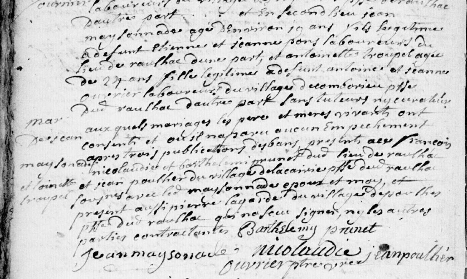 Acte de Mariage d'Antoinette TROUPEL et Jean MAISONNADE