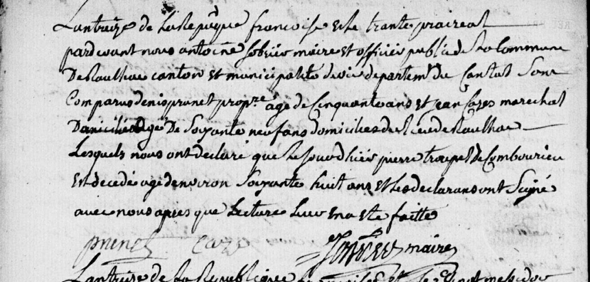 Acte de décès de Pierre TROUPEL