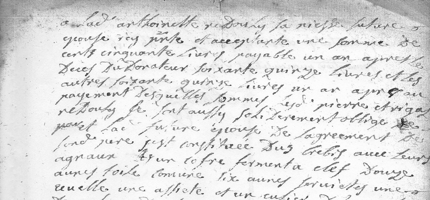 Contrat de Mariage d'Antoine TROUPEL 2ème du nom et d'Antoinette REDOULY