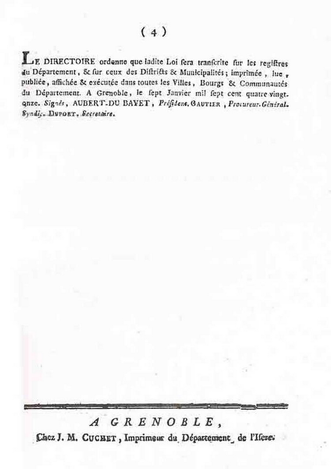 ordonance du 29 novembre 1790